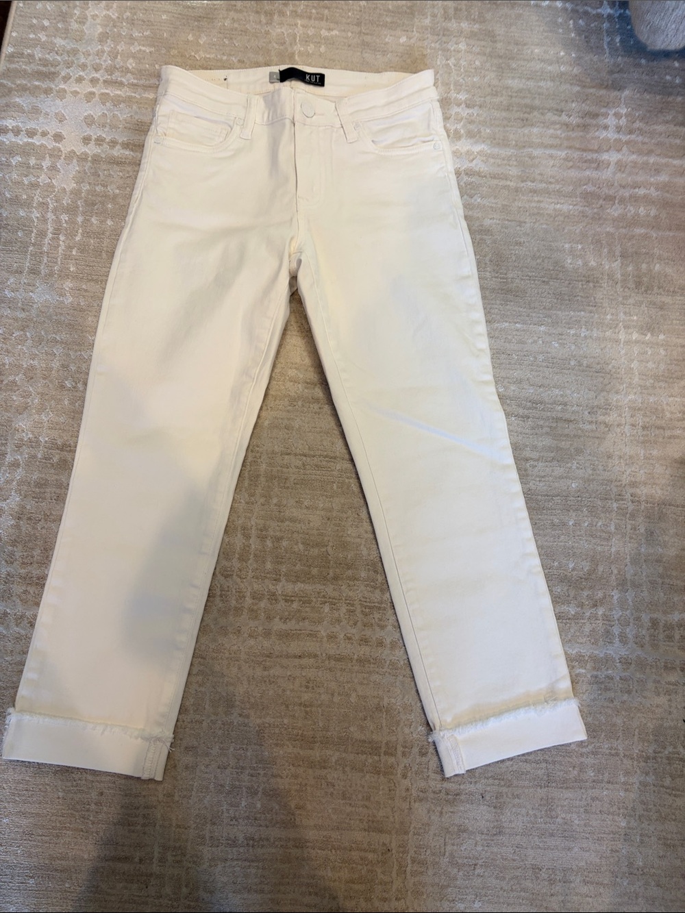 KUT From The Kloth White Crop Jeans with cuff
